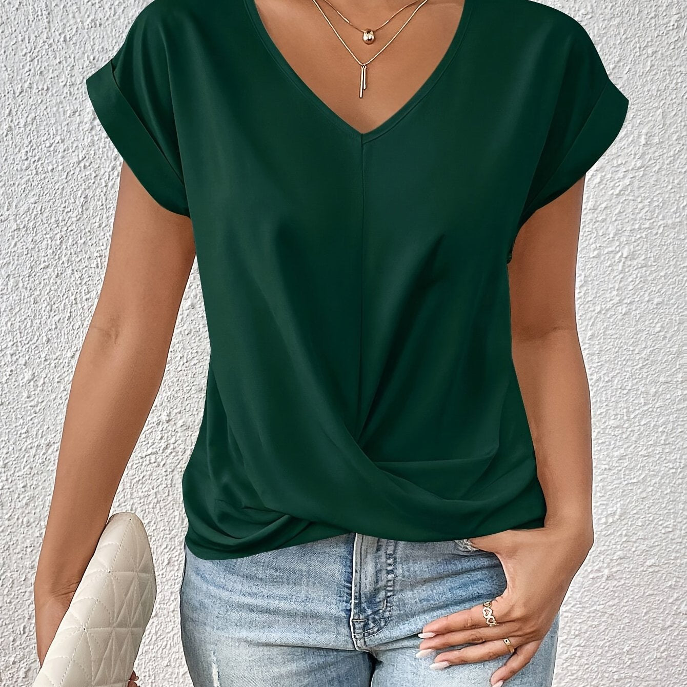 The Sophia Blouse — Flowing V-Neck in Lightweight fabric