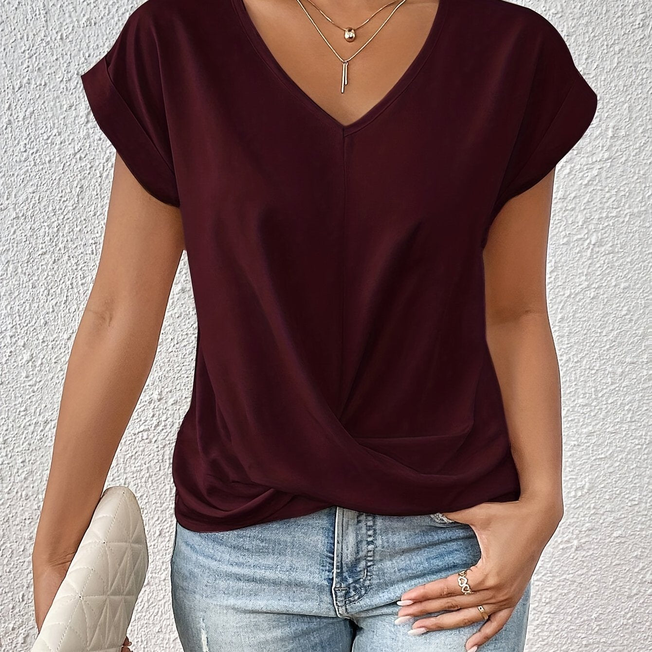 The Sophia Blouse — Flowing V-Neck in Lightweight fabric