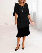 Charlotte | Elegant Split-Sleeve Midi Dress