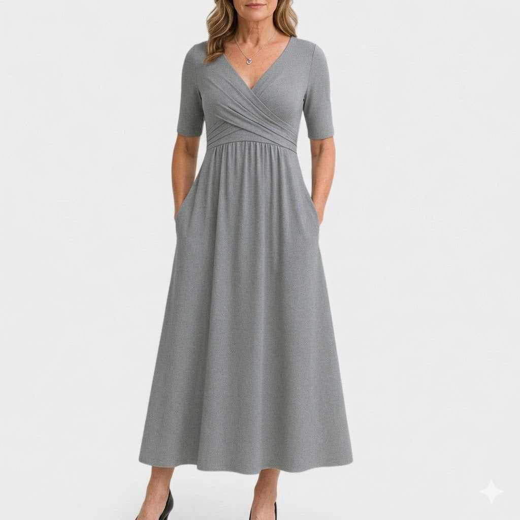 Jessica | Chic V-Neck Midi Dress