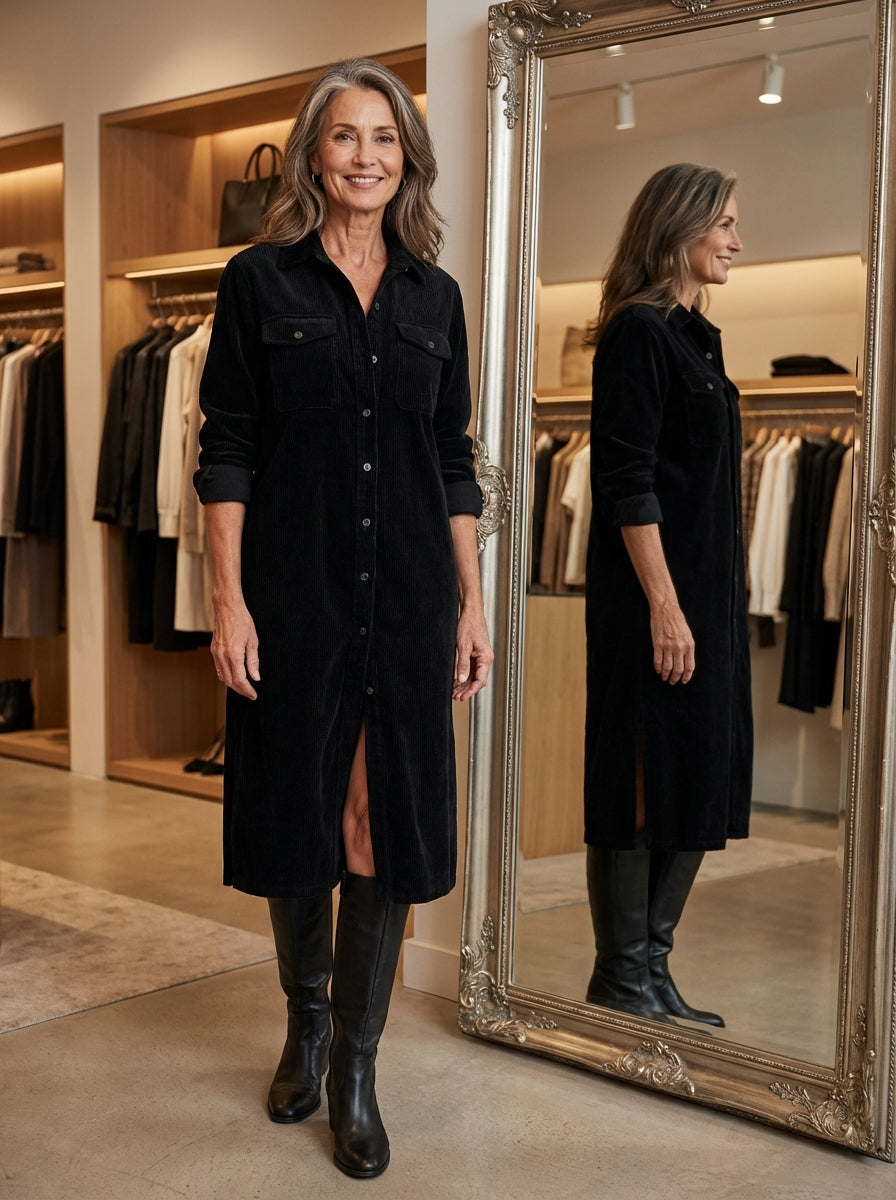 Heather - Corduroy Midi Dress