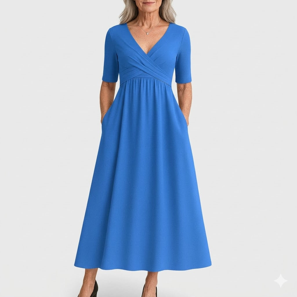Jessica | Chic V-Neck Midi Dress