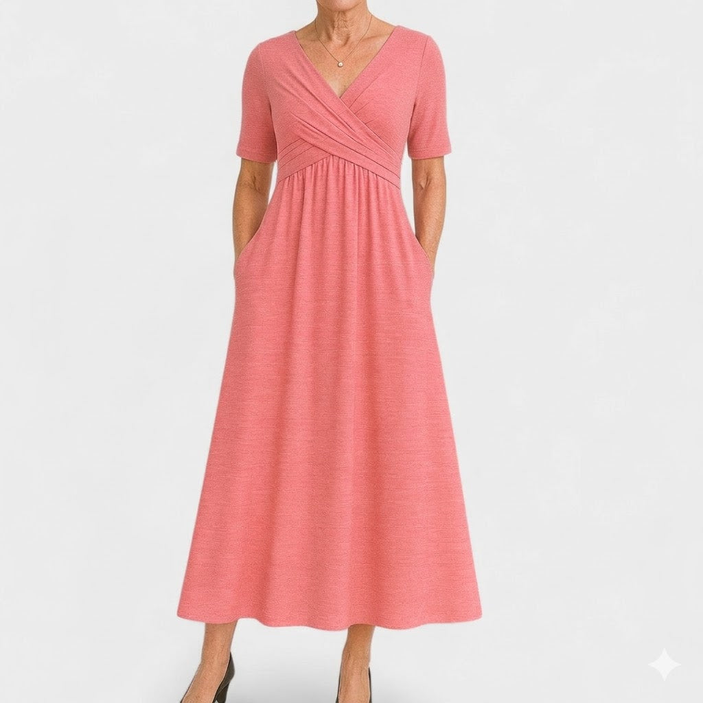 Jessica | Chic V-Neck Midi Dress